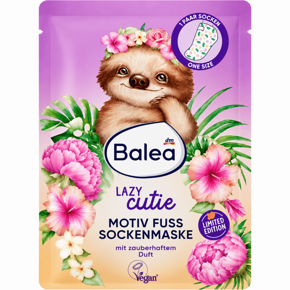 Chaussettes de masque pour les pieds « Lazy Cutie » (1 paire), 2 pièces<br>قناع جوارب القدمين «Lazy Cutie»