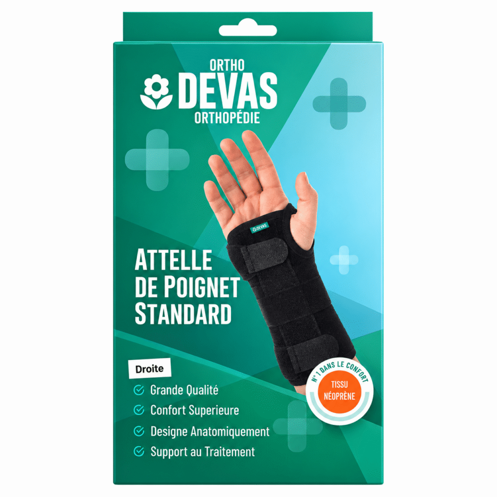 ATTELLE DE POIGNET STANDARD DROITE DEVAS (PARAMEDICAL)