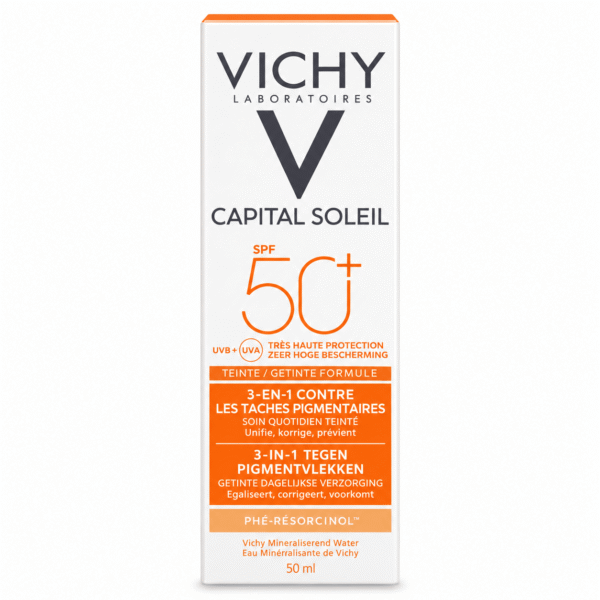 Vichy Capital Soleil SPF 50+ – Soin Quotidien Teinté 3-en-1 Anti-Taches Pigmentaires – 50 ml